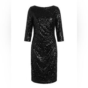 JS Boutique New York Black Sequin Sheath Dress - Women's Evening Dress size M